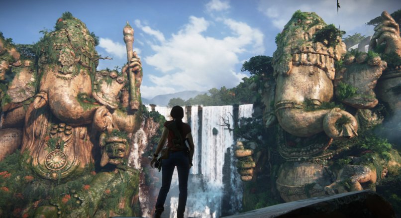 Uncharted: The Lost Legacy - Chloe entdeckt die riesigen Ganesha-Statuen